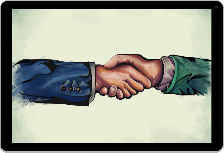 Panting of shaking hands